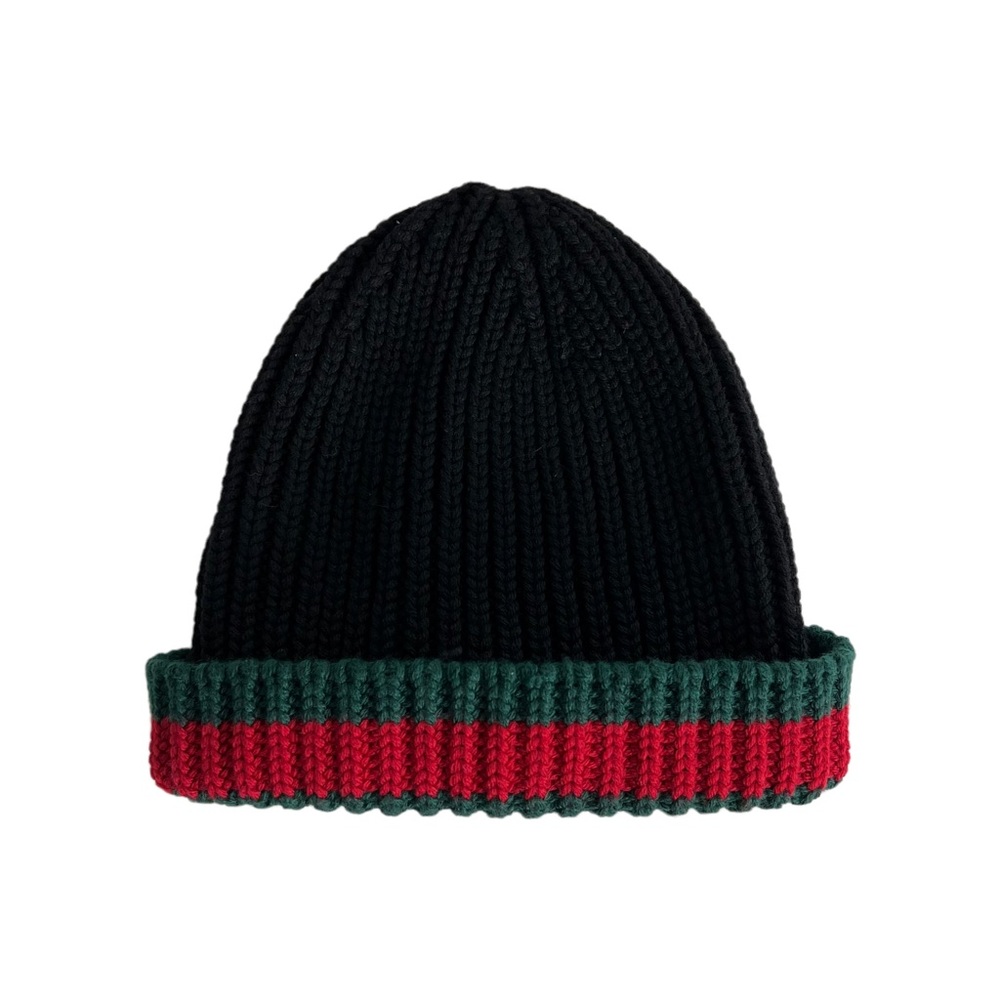 Gucci Web Stripe Wool Beanie